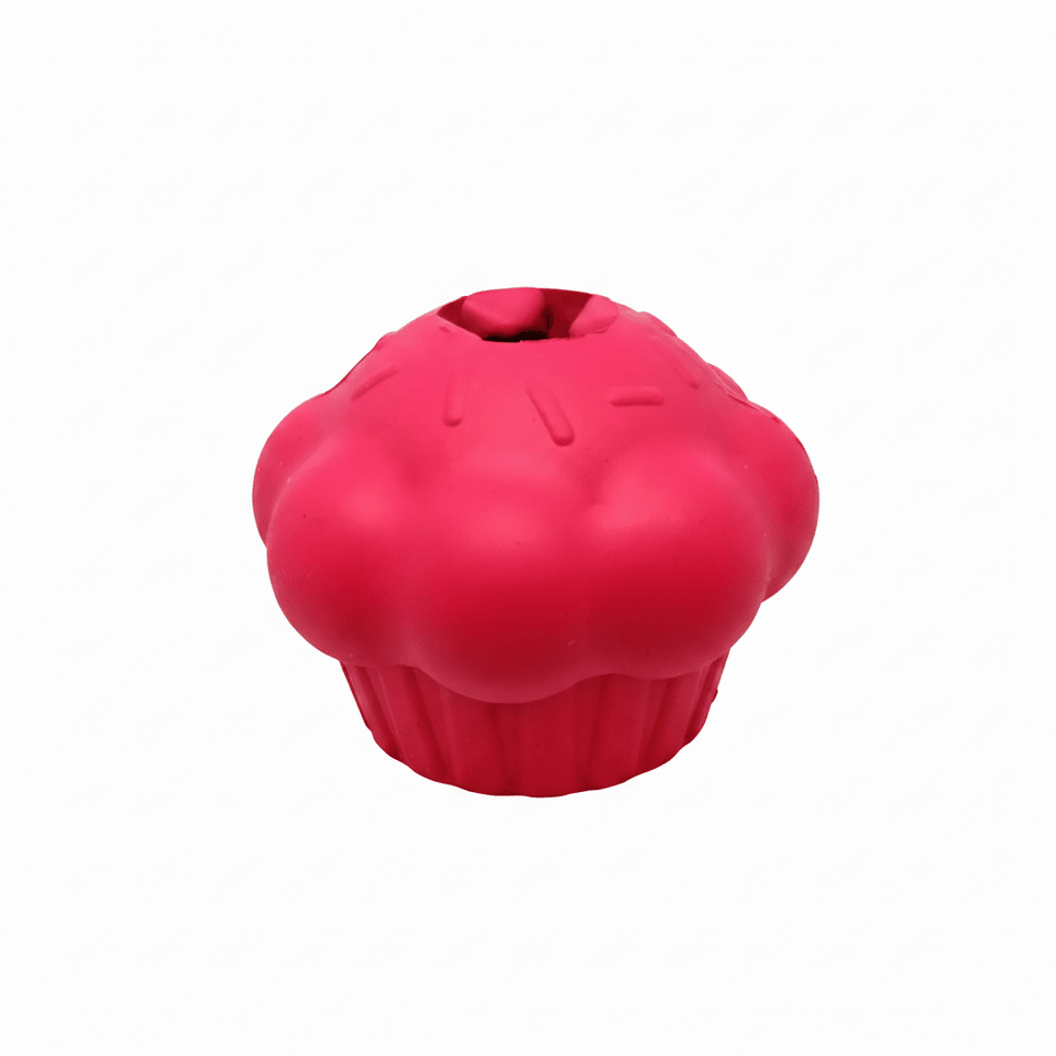 Cupcake Durable Rubber Chew Dog Toy & Treat Dispenser, Pink/MEDIUM
