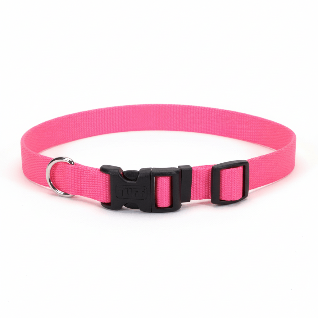 Coastal Adjustable Nylon Dog Collar with Plastic Buckle Neon Pink, 1ea/3/4 In X 1420 in - Pets Perfect
