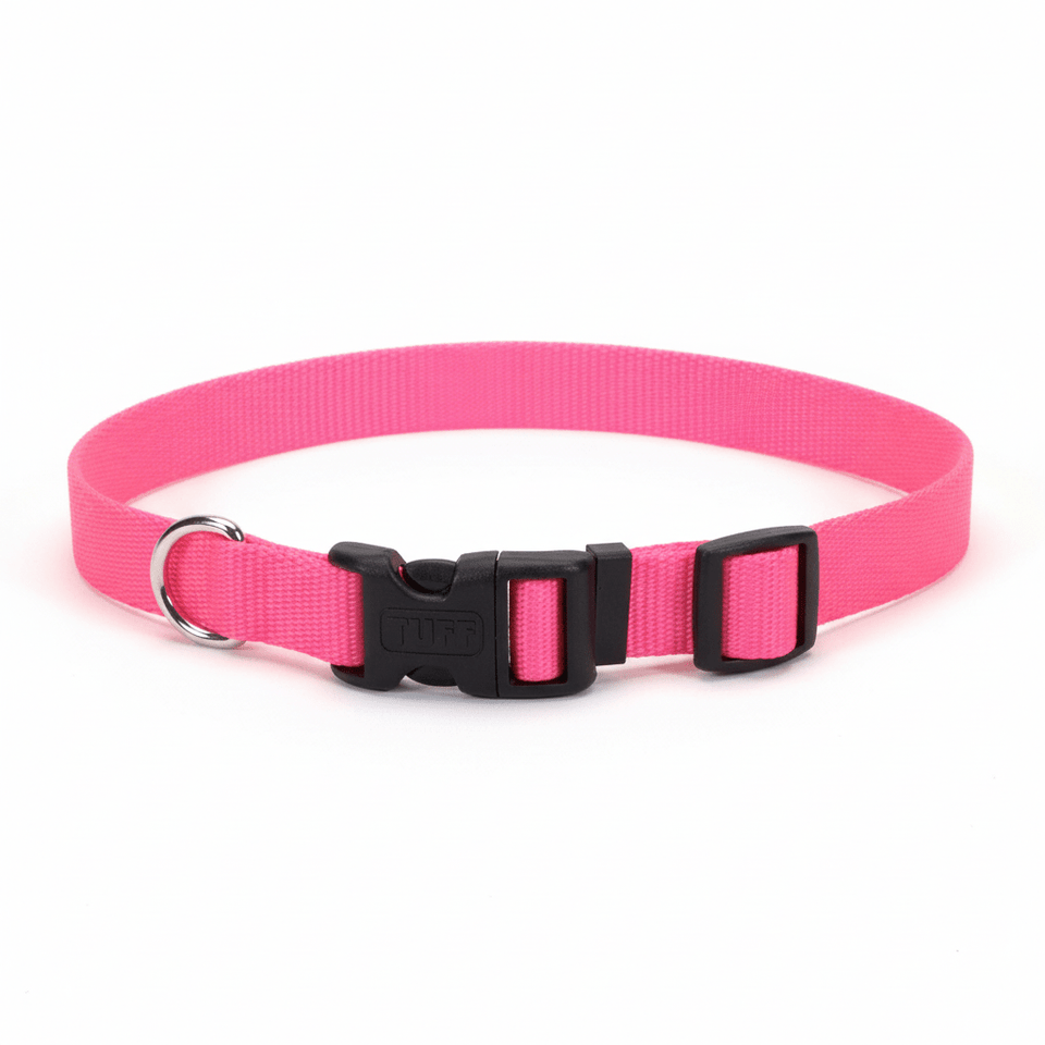 Coastal Adj. Nylon Dog Collar with Plastic Buckle Neon Pink