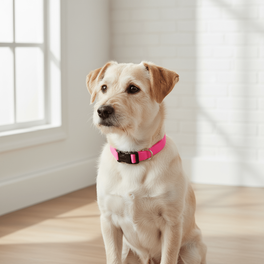 Coastal Adjustable Nylon Dog Collar with Plastic Buckle Neon Pink, 1ea/3/4 In X 1420 in - Pets Perfect