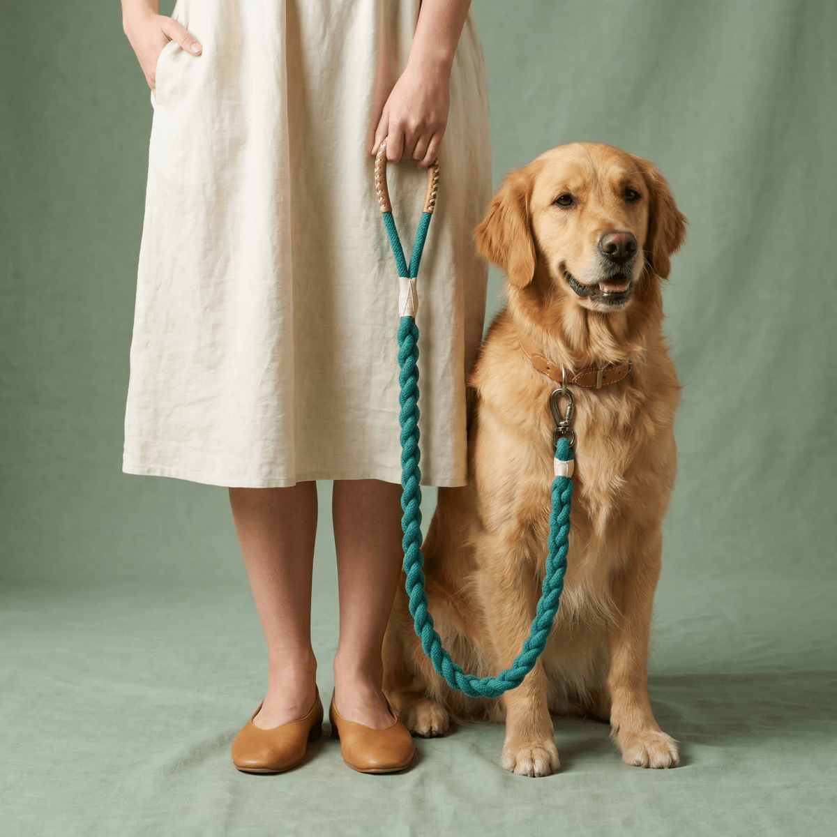 Knotty Pawz Xena Wanderlust Cotton Rope Dog Leash - Eco - Friendly Handmade Leash Collection - Pets Perfect