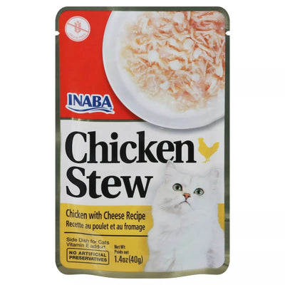 Inaba Chicken Stew Side Dish for Cats, Chicken and Cheese, 1.76 oz