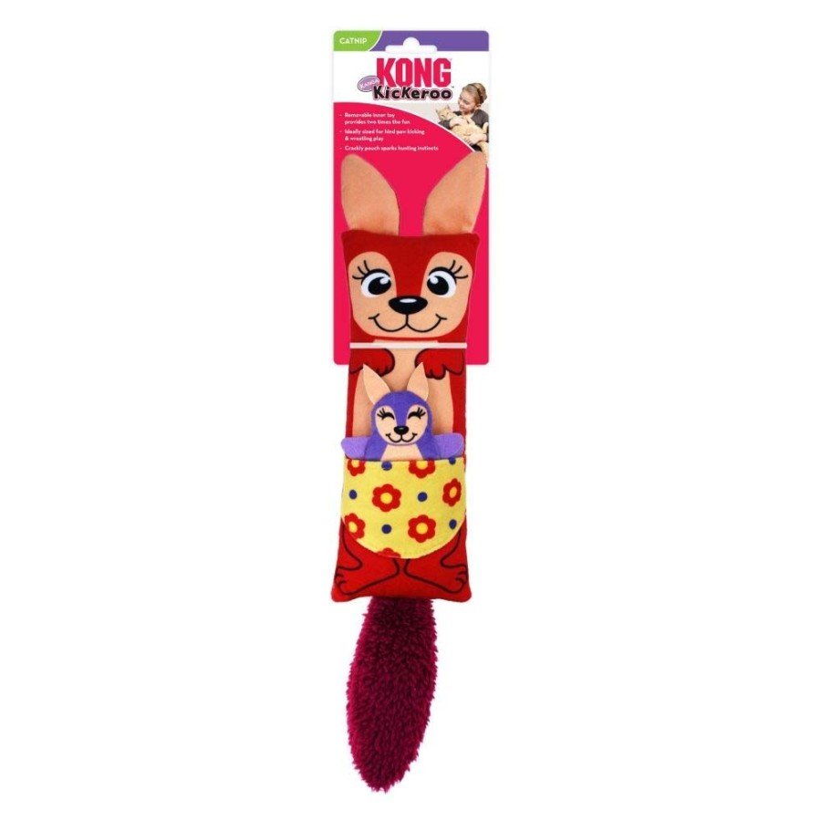 KONG Kickeroo Kanga Catnip Toy Red 1ea/One Size - Pets Perfect