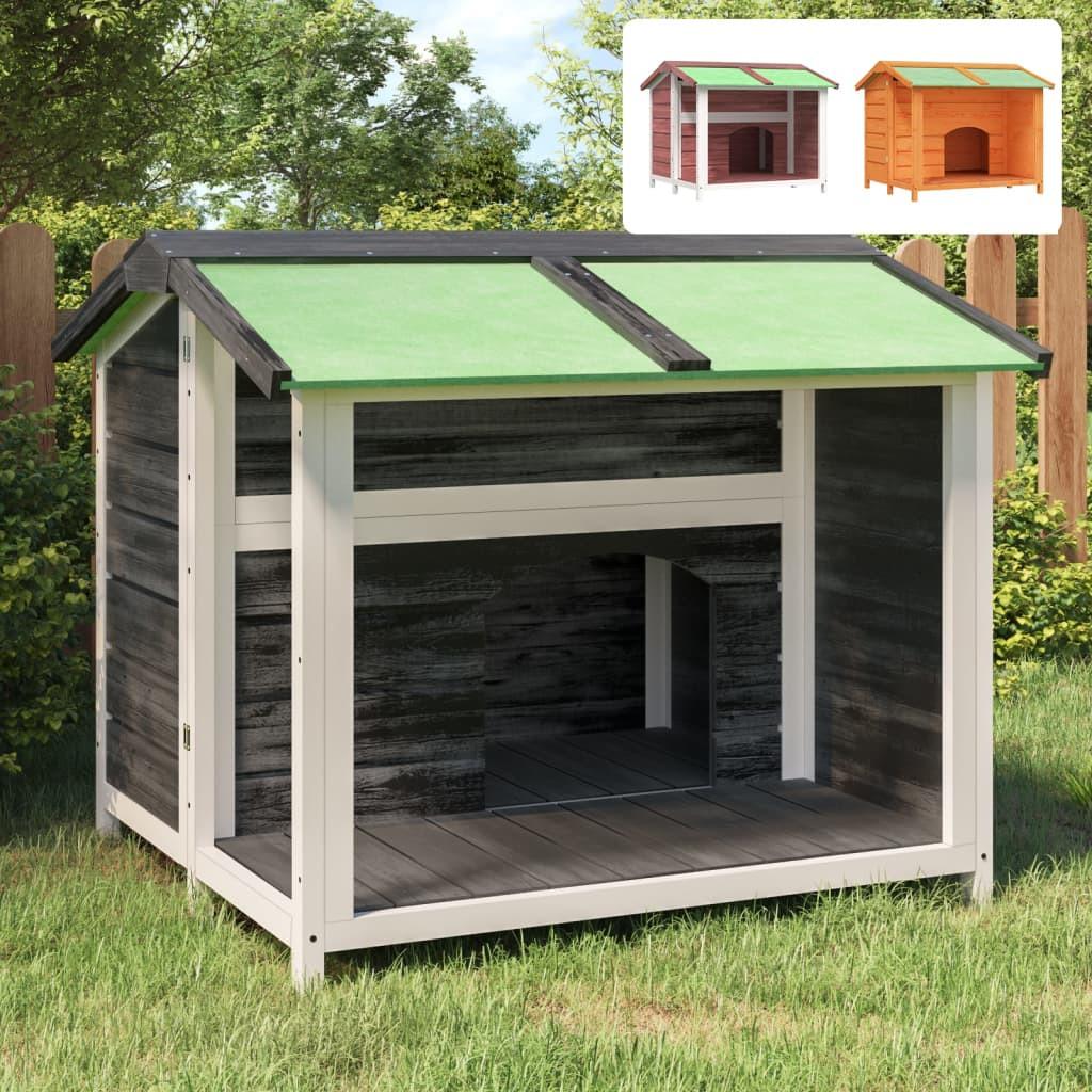 vidaXL Dog Kennel Brown 37.8"x34.3"x31.7" Solid Wood Pine