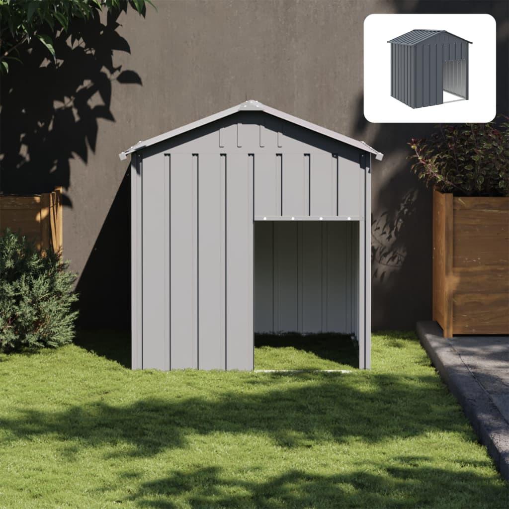 vidaXL Dog House with Roof Outdoor Dog Kennel Animal House Galvanized Steel
